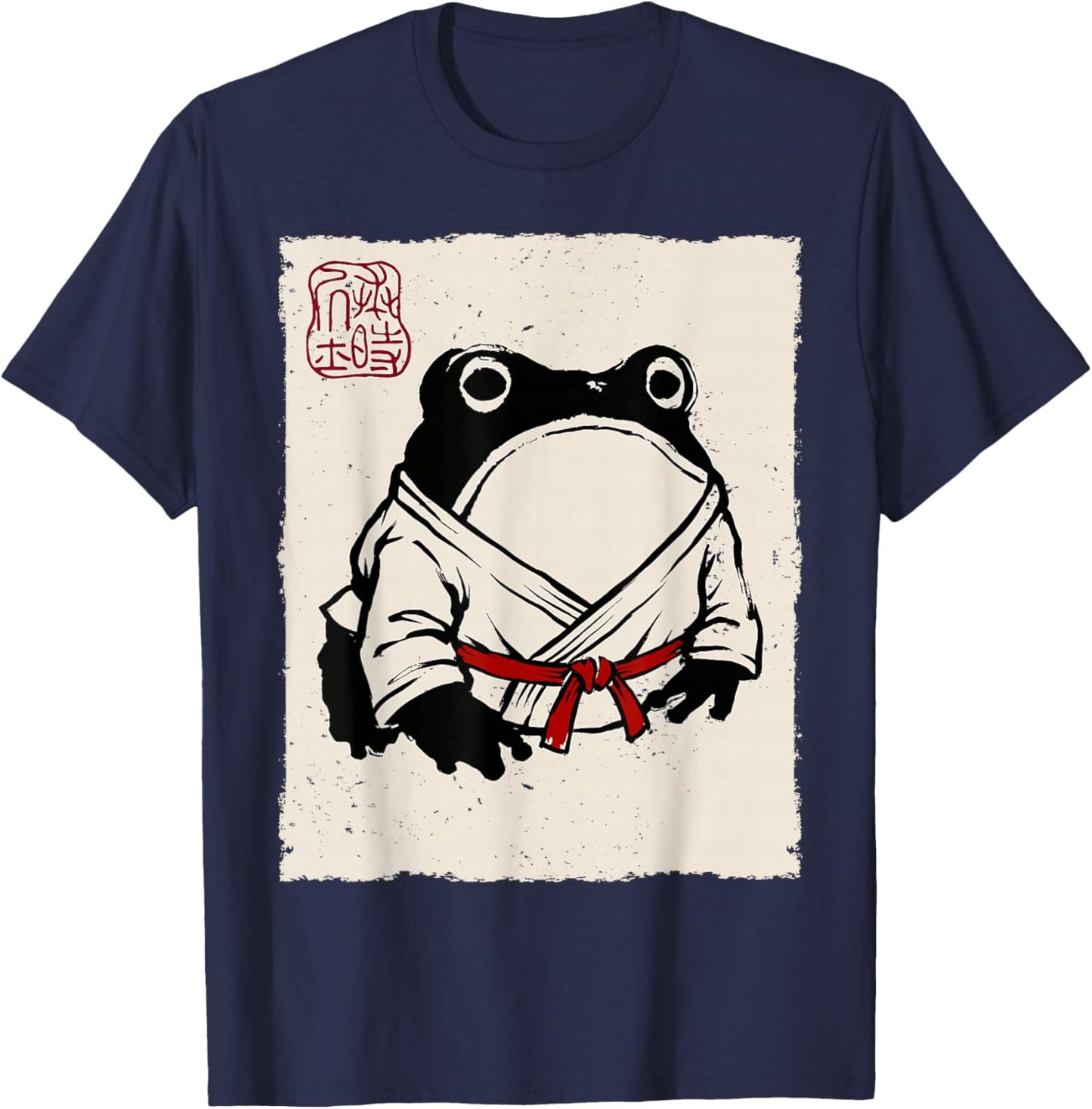 Grumpy Frog Funny Karate Judo MMA Jiu Jitsu Anime Japanese T-Shirt - T-Shirt | Navy