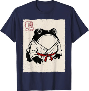Grumpy Frog Funny Karate Judo MMA Jiu Jitsu Anime Japanese T-Shirt - T-Shirt | Navy