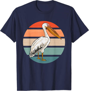 Pelican Bird Retro Vintage Pelican T-Shirt - T-Shirt | Navy