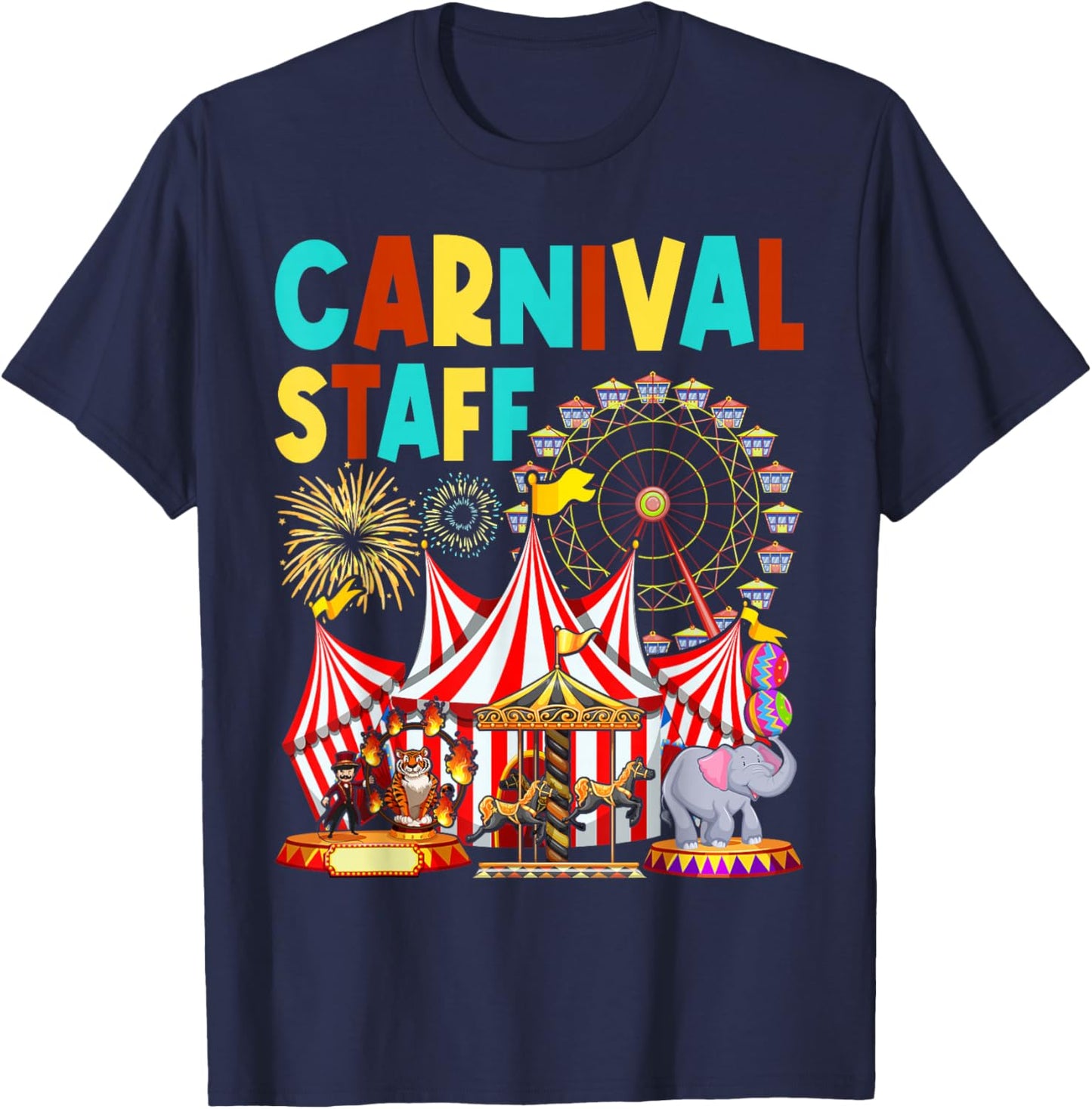 Circus Carnival Staff Birthday Party Ring Master Costume T-Shirt - T-Shirt | Navy