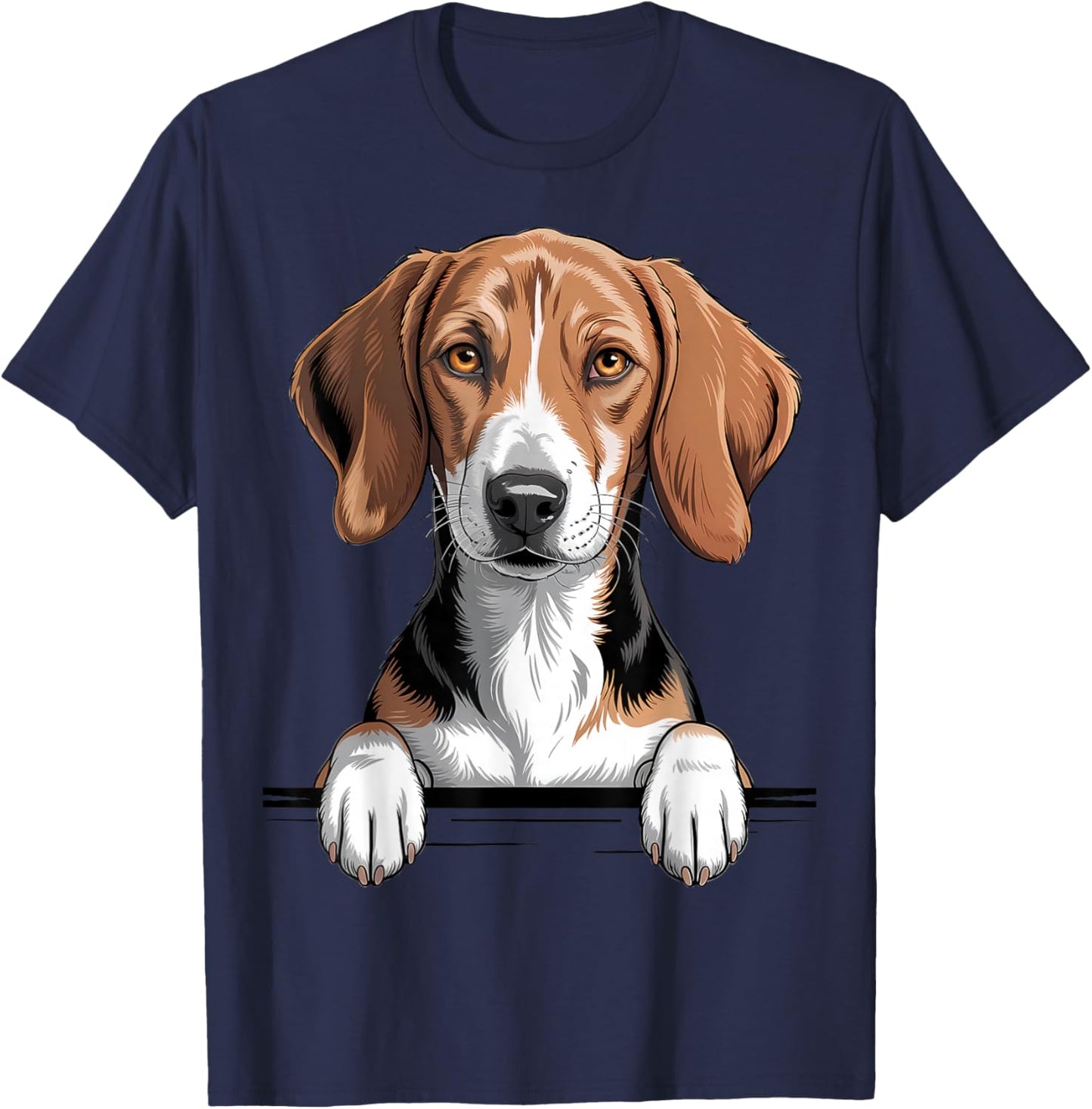 American Foxhound Funny Peeking Pocket Puppy Dog Lover T-Shirt - T-Shirt | Navy