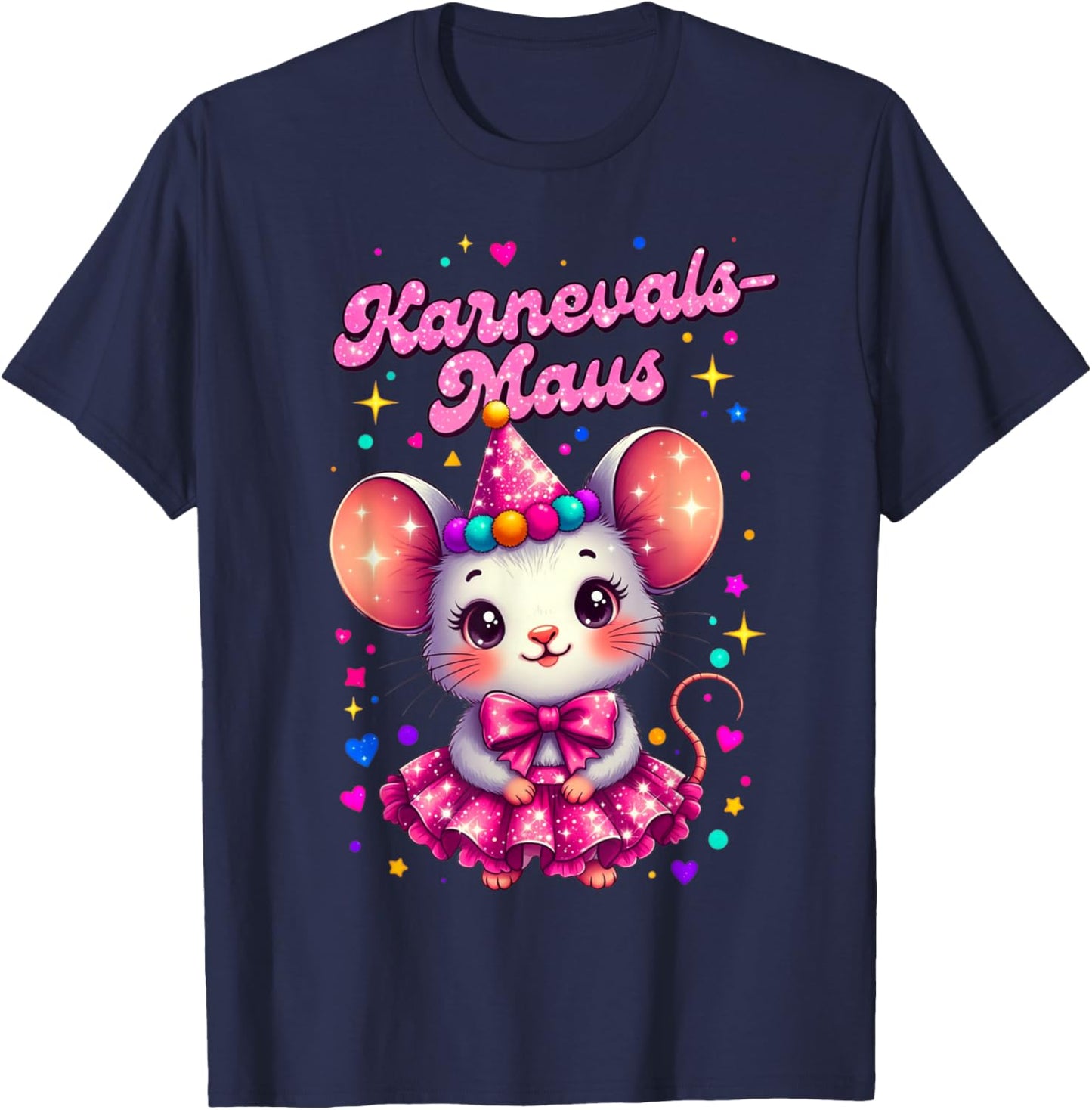 Carnival Mouse Cute Fancy Dress Motif and Children T-Shirt - T-Shirt | Navy
