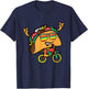 Taco Riding Bicycle Cinco De Mayo Mexican Fiesta Bike T-Shirt - T-Shirt | Navy
