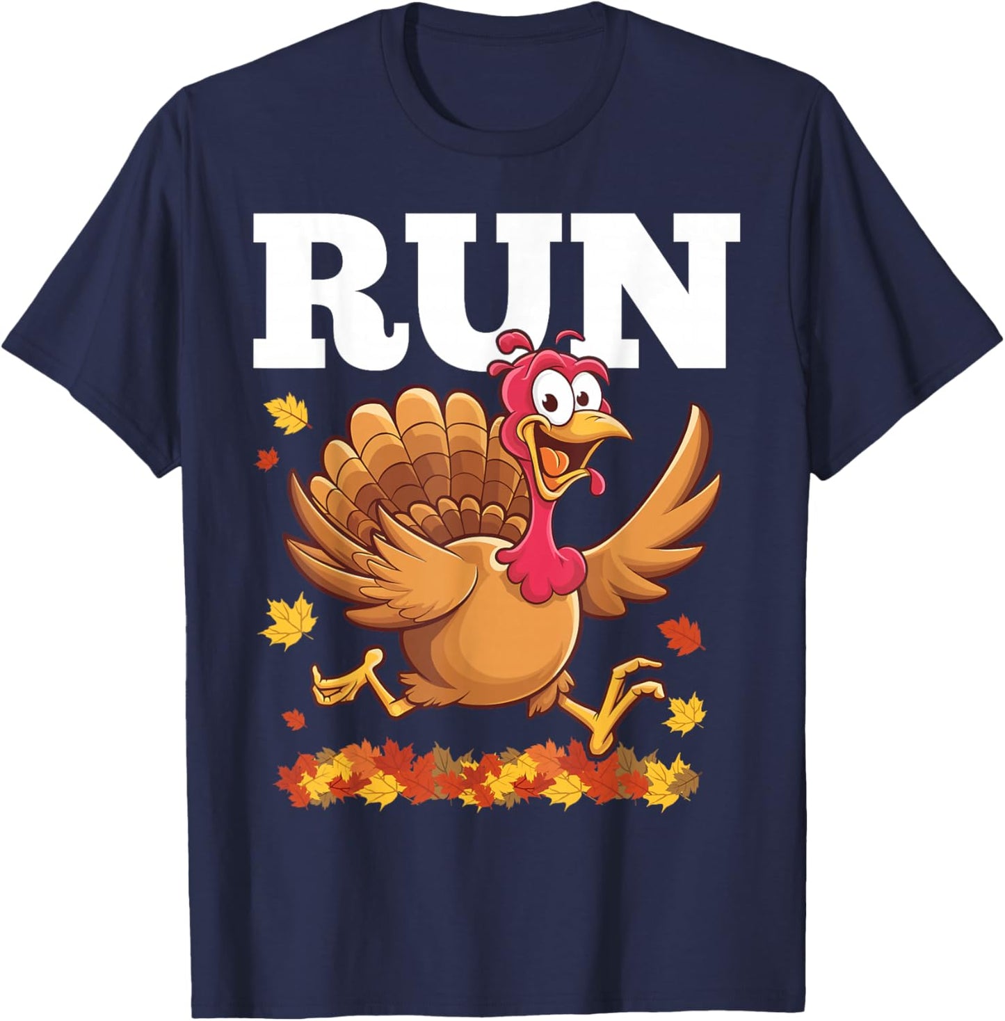 Turkey Run Costume Thanksgiving Running Turkey Trot T-Shirt - T-Shirt | Navy