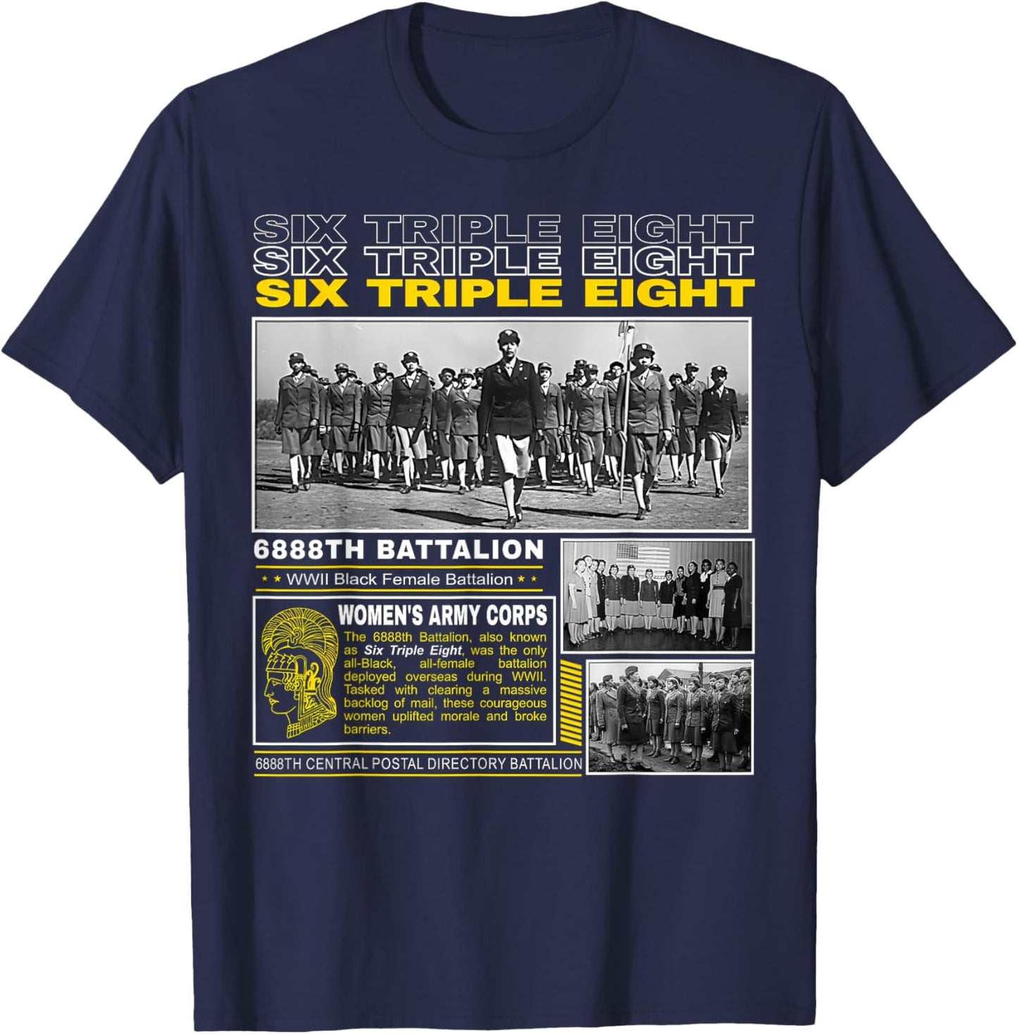 WWII Black Women’s Battalion Legacy 6888th T-Shirt - T-Shirt | Navy