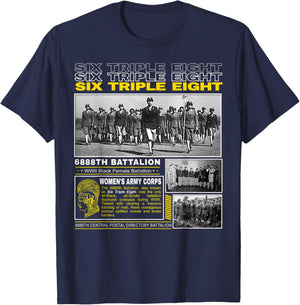 WWII Black Women’s Battalion Legacy 6888th T-Shirt - T-Shirt | Navy