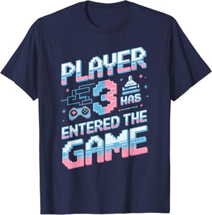 Player 3 Has Entered the Game Gender Reveal T-Shirt - T-Shirt | Navy