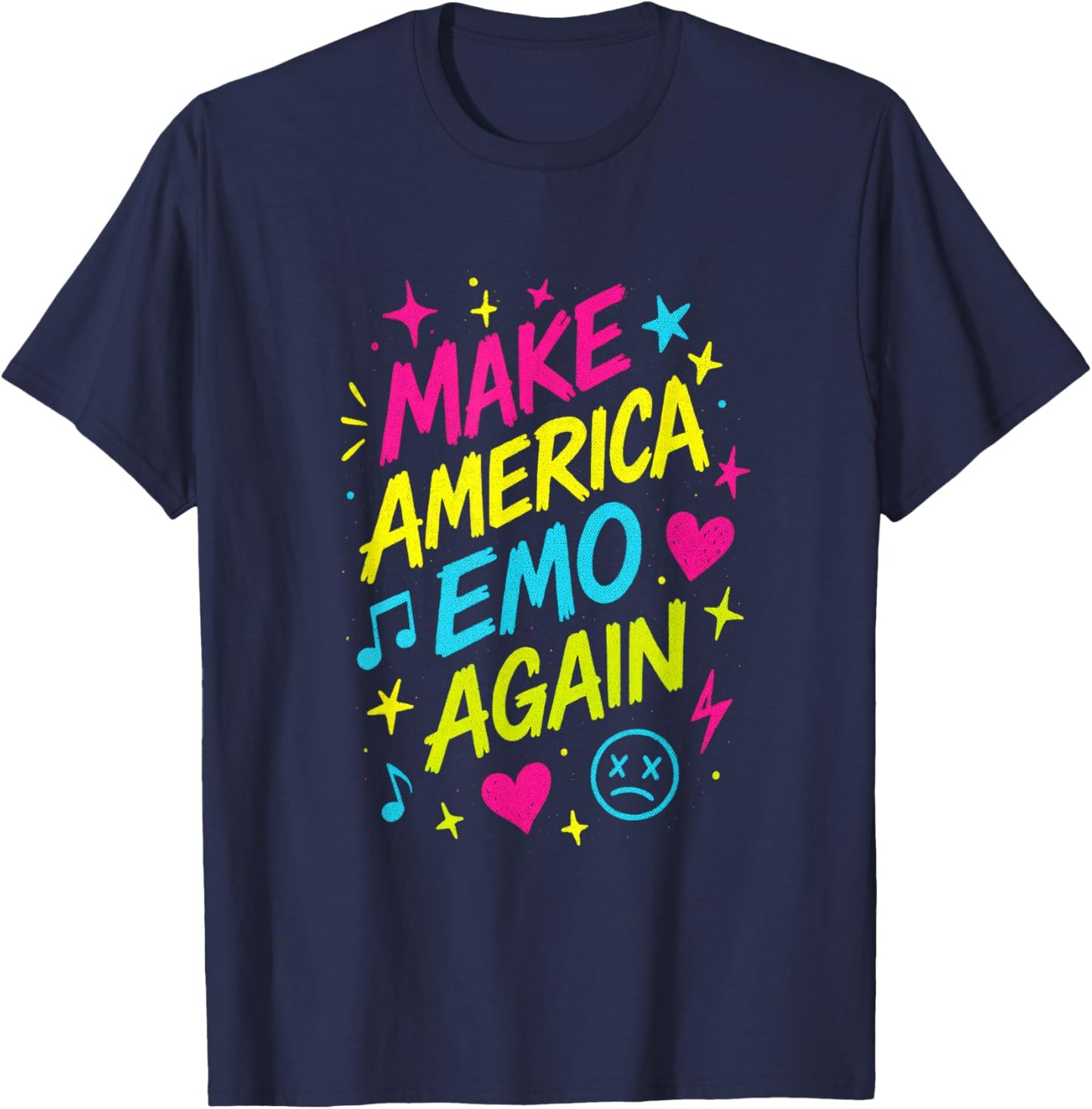 Make America Emo Again - Funny Goth Sarcastic T-Shirt - T-Shirt | Navy