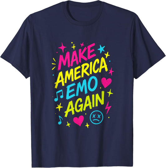 Make America Emo Again - Funny Goth Sarcastic T-Shirt - T-Shirt | Navy