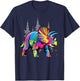 Tie Dye Triceratops Tie Dyed Dinosaur Prehistoric Dino T-Shirt - T-Shirt | Navy