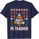 PE Teacher Christmas Tree Ugly Christmas Sweater Xmas T-Shirt - T-Shirt | Navy