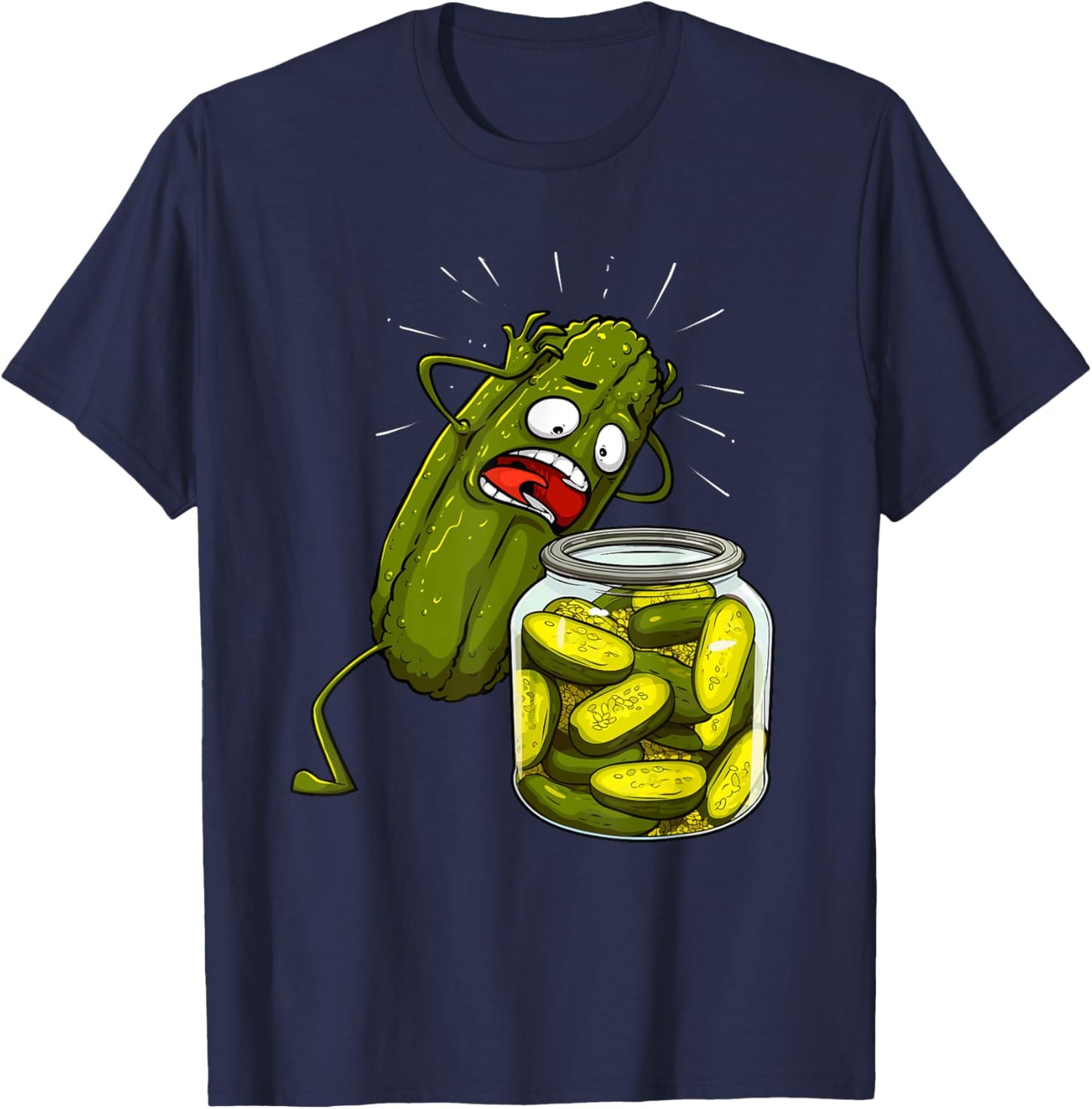 Best Pickle Art Women Kids Jarr Dill Pickle Novelty T-Shirt - T-Shirt | Navy