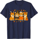 Thanksgiving Corgi Dogs Fall Autumn Graphic T-Shirt - T-Shirt | Navy