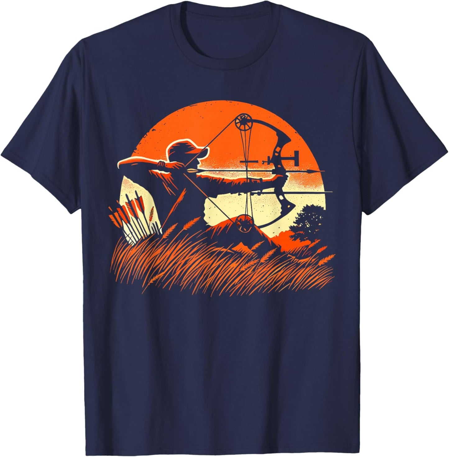 Archery Bow Hunter Deer Mule Elk Bow Hunting T-Shirt - T-Shirt | Navy