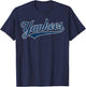 Yankees Vintage Retro Style , Classic 70s & 80s Yankees T-Shirt - T-Shirt | Navy