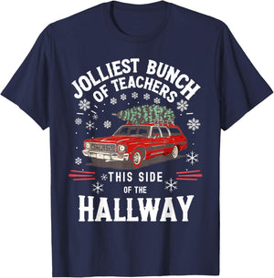 Jolliest Bunch of Teachers This Side of The Hallway Xmas Men T-Shirt - T-Shirt | Navy