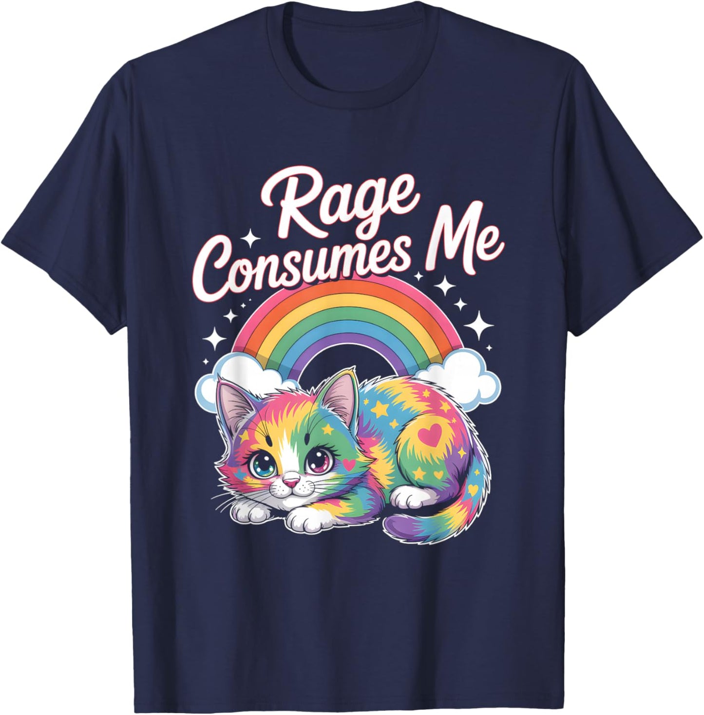 Cute Kitten Rage Consumes Me T Shirt T-Shirt - T-Shirt | Navy