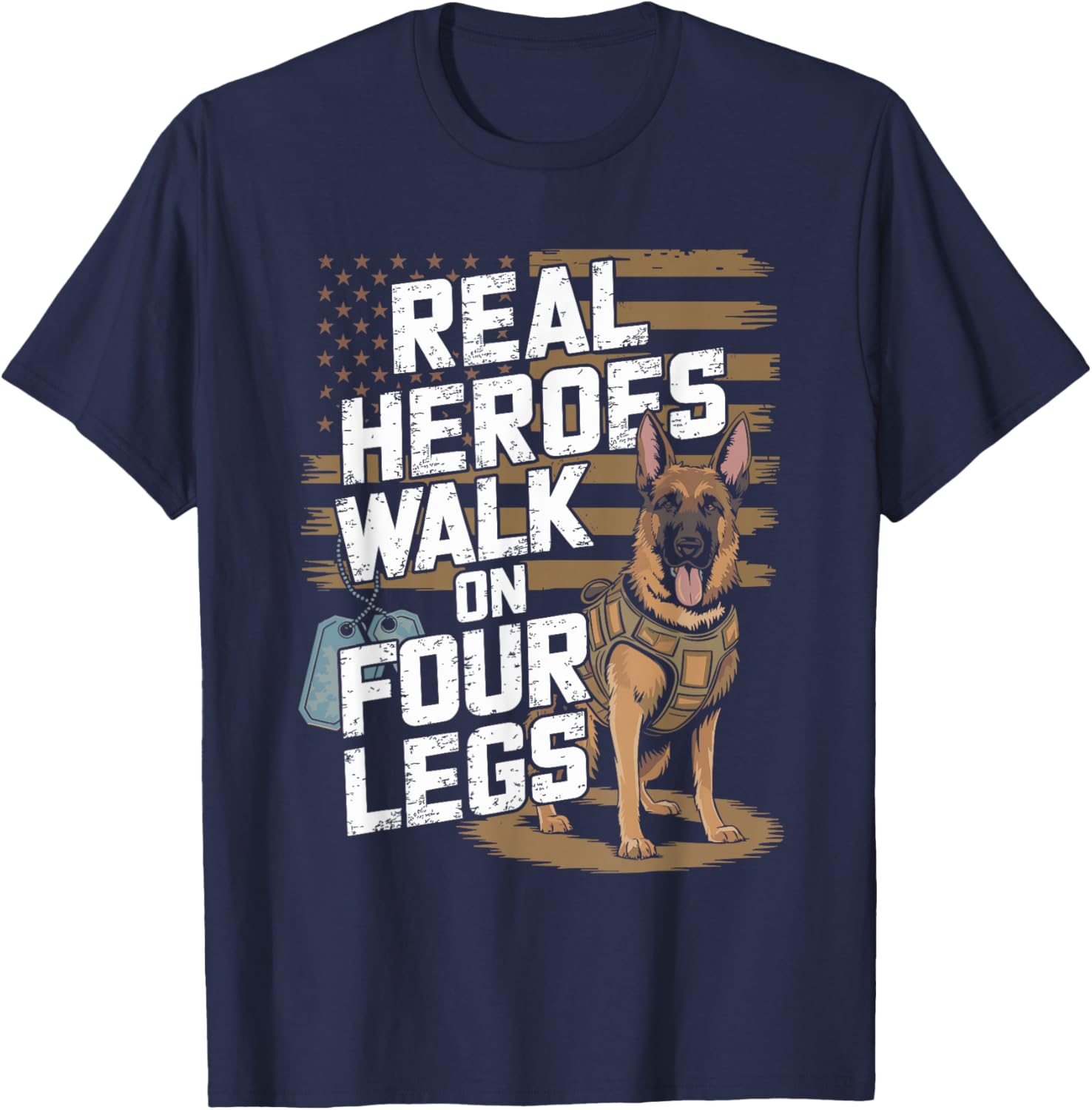 Military Working Dog Handler K9 Veteran T-Shirt - T-Shirt | Navy