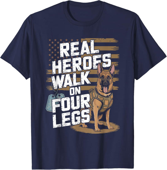 Military Working Dog Handler K9 Veteran T-Shirt - T-Shirt | Navy