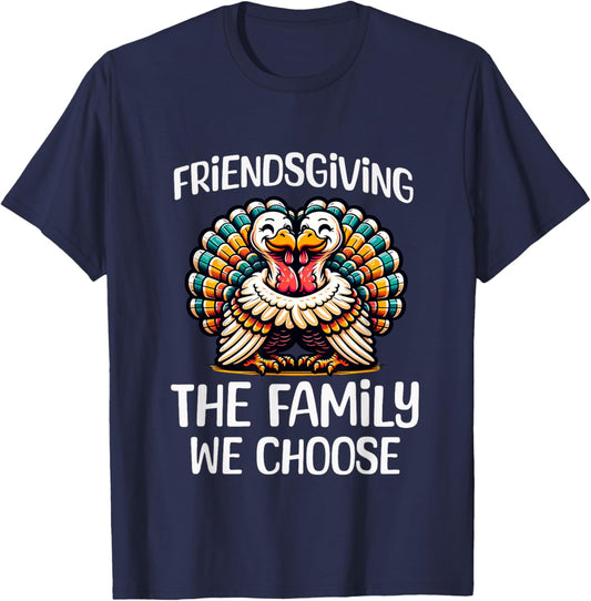Funny Friendsgiving Shirt Women Turkey Friendsgiving T-Shirt - T-Shirt | Navy