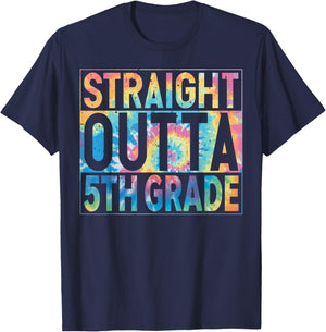 Straight Outta 5th Grade Graduate Class 2026 5th Grade Funny T-Shirt - T-Shirt | Navy