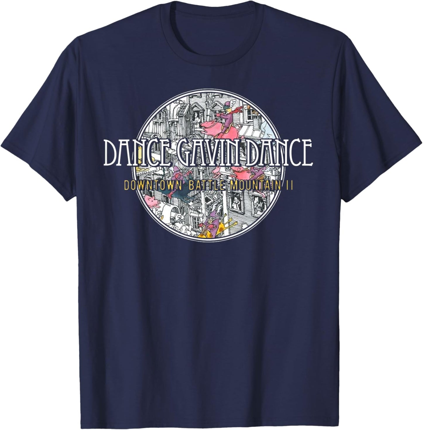 Dance Gavin Dance Downtown Battle Mountain T-Shirt - T-Shirt | Navy