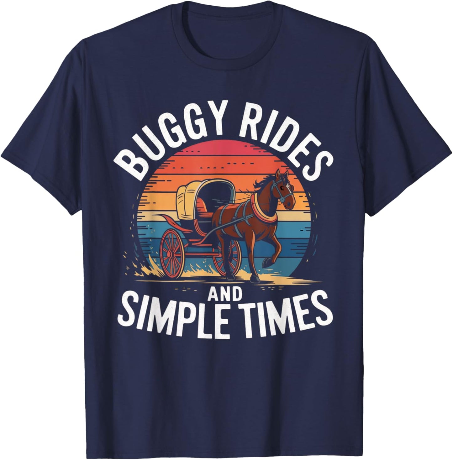 Amish Buggy – Classic Countryside Design T-Shirt - T-Shirt | Navy