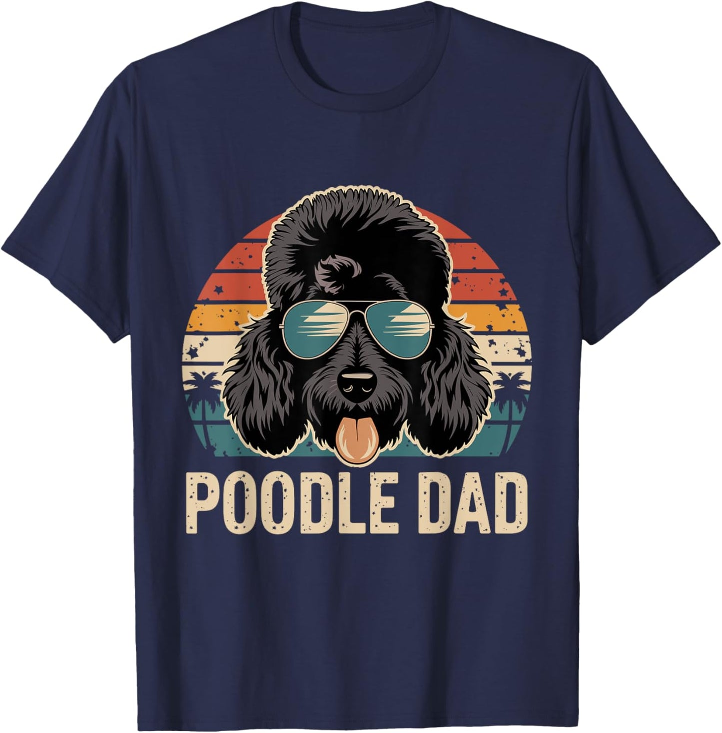 Funny Vintage Poodle Dad Poodle Lover T-Shirt - T-Shirt | Navy