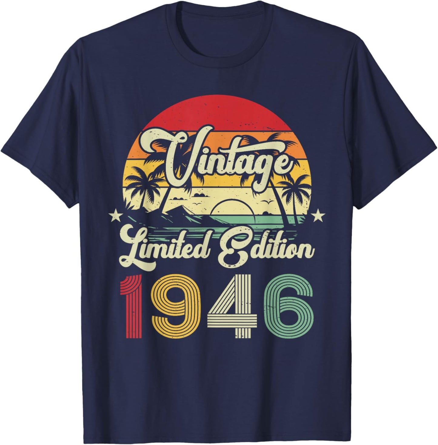 80th Birthday Vintage 1946 80yr Old T-Shirt - T-Shirt | Navy