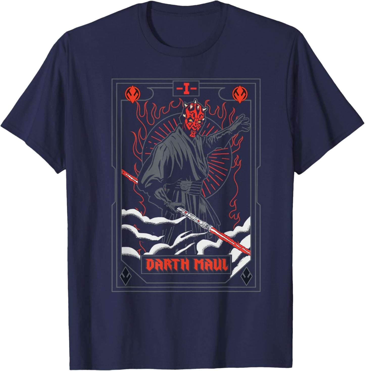 Star Wars The Phantom Menace Darth Maul Tarot Card T-Shirt - T-Shirt | Navy