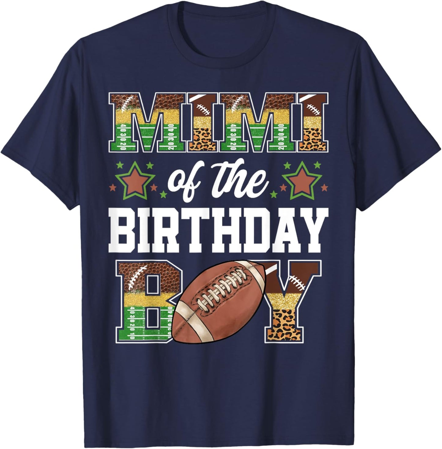 Mimi Of The Birthday Boy Football Player Family Matching T-Shirt - T-Shirt | Navy