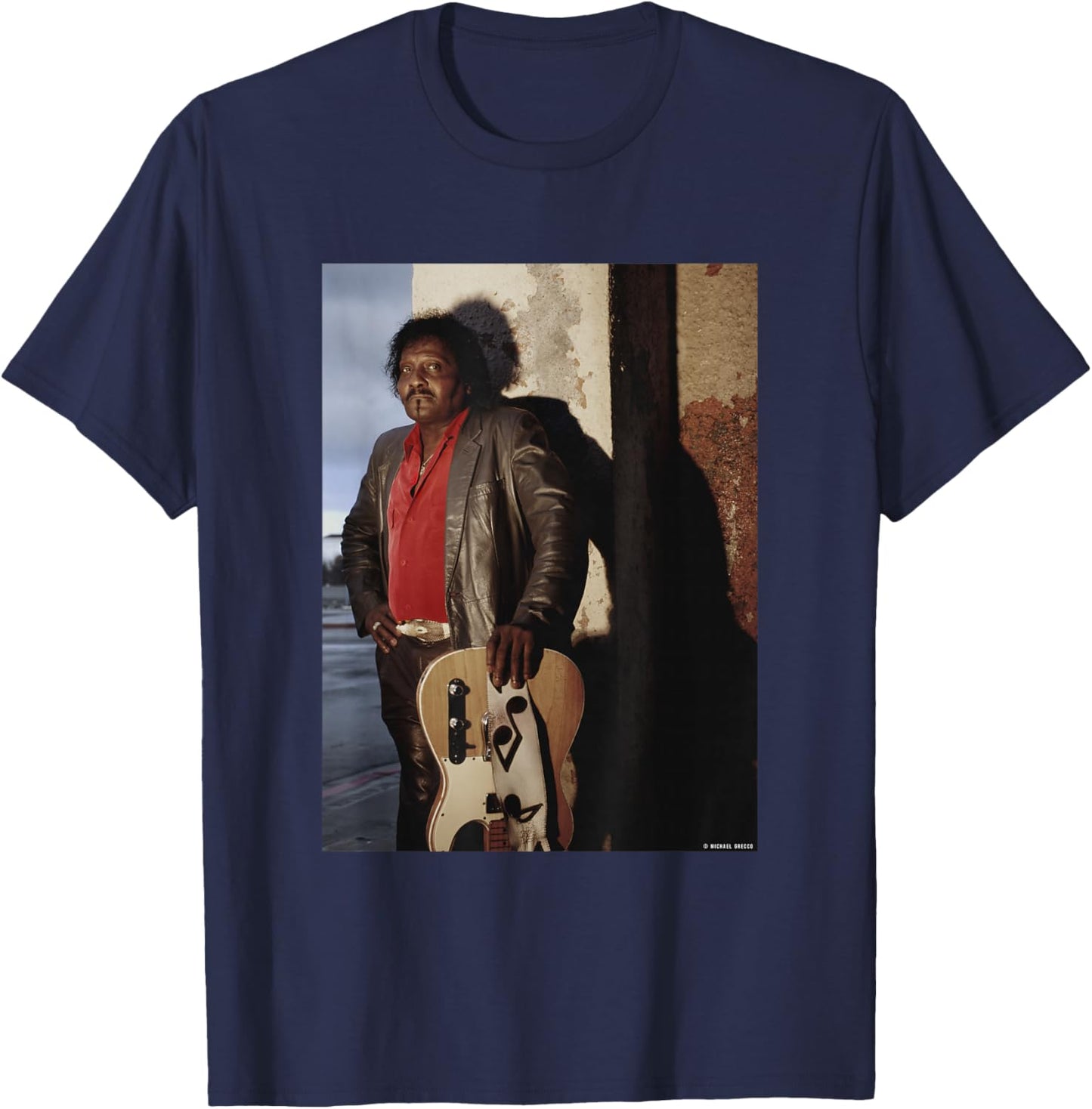 Albert Collins American Blues Guitarist by Michael Grecco T-Shirt - T-Shirt | Navy