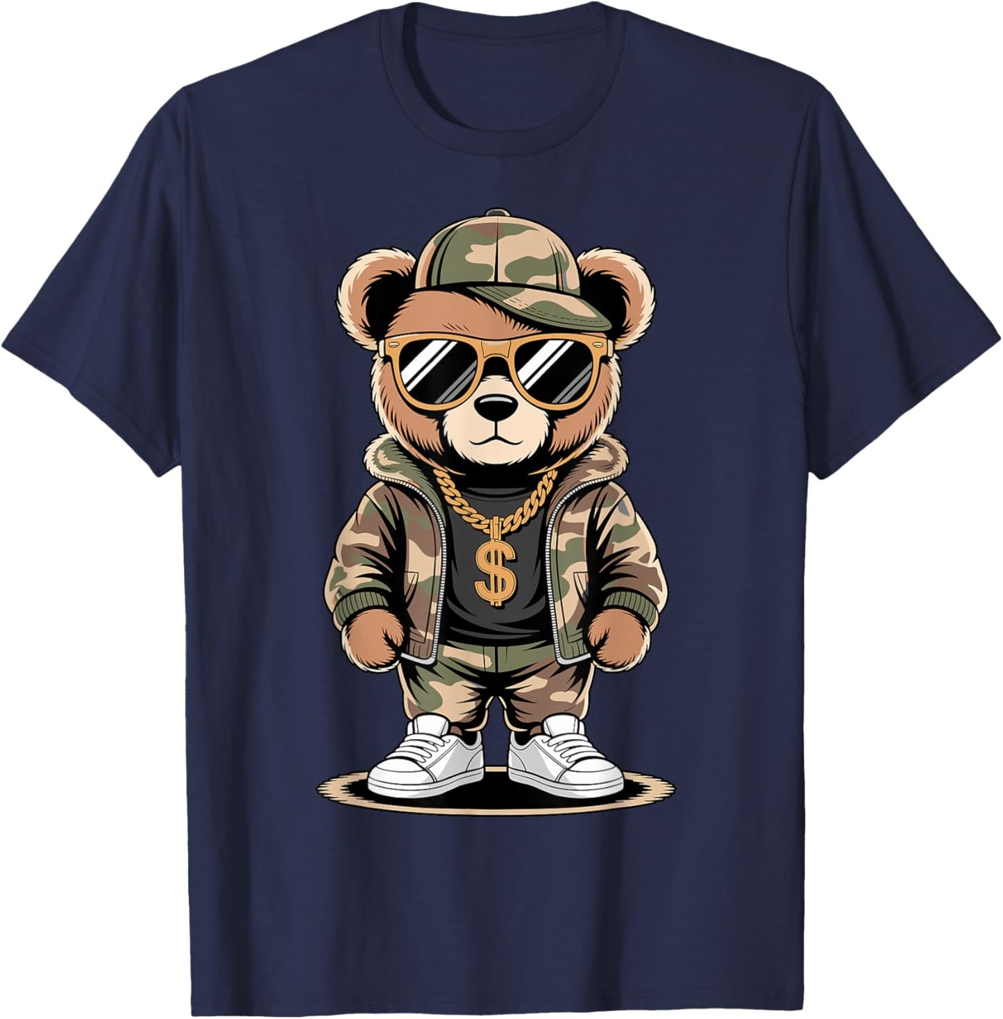 Hip Hop Teddy Bear T-Shirt - T-Shirt | Navy
