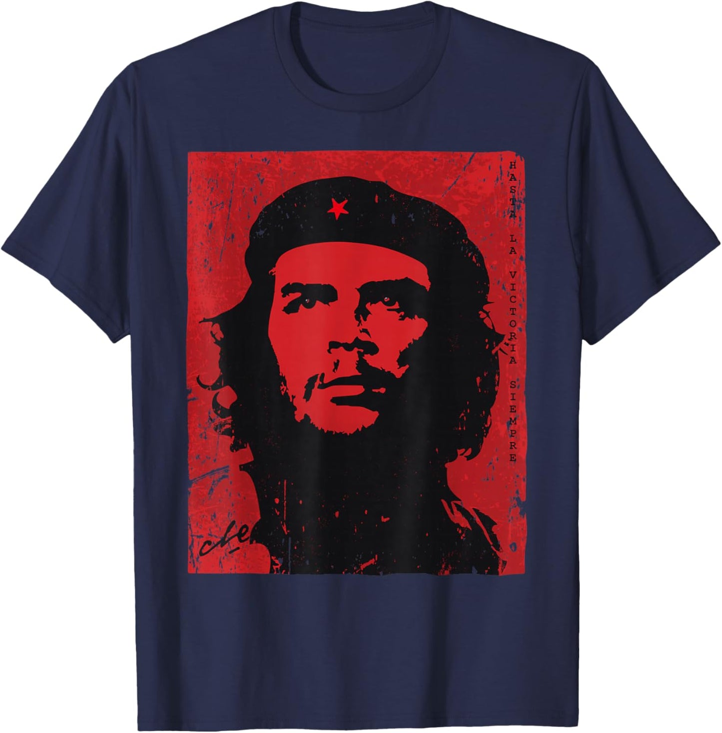 Che Guevara Red Shirt Hasta La Victoria Siempre Revolution T-Shirt - T-Shirt | Navy