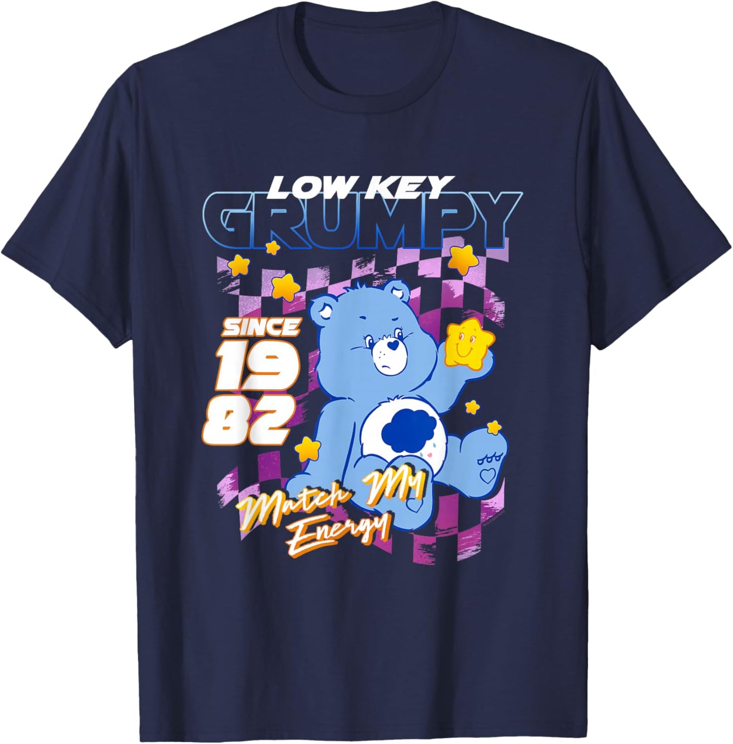 Care Bears Low Key Grumpy Since 1982 Match My Energy Poster T-Shirt - T-Shirt | Navy
