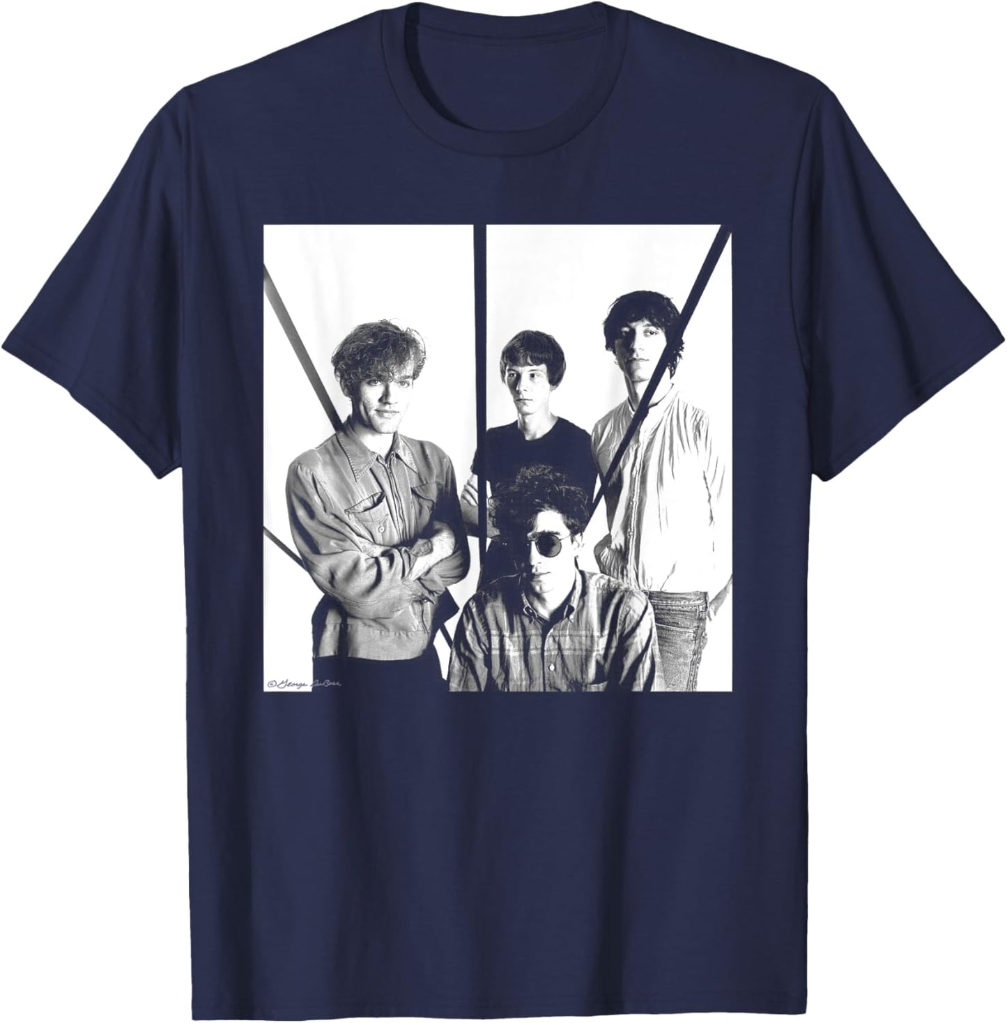 REM New York Band B&W Photo By George DuBose T-Shirt - T-Shirt | Navy