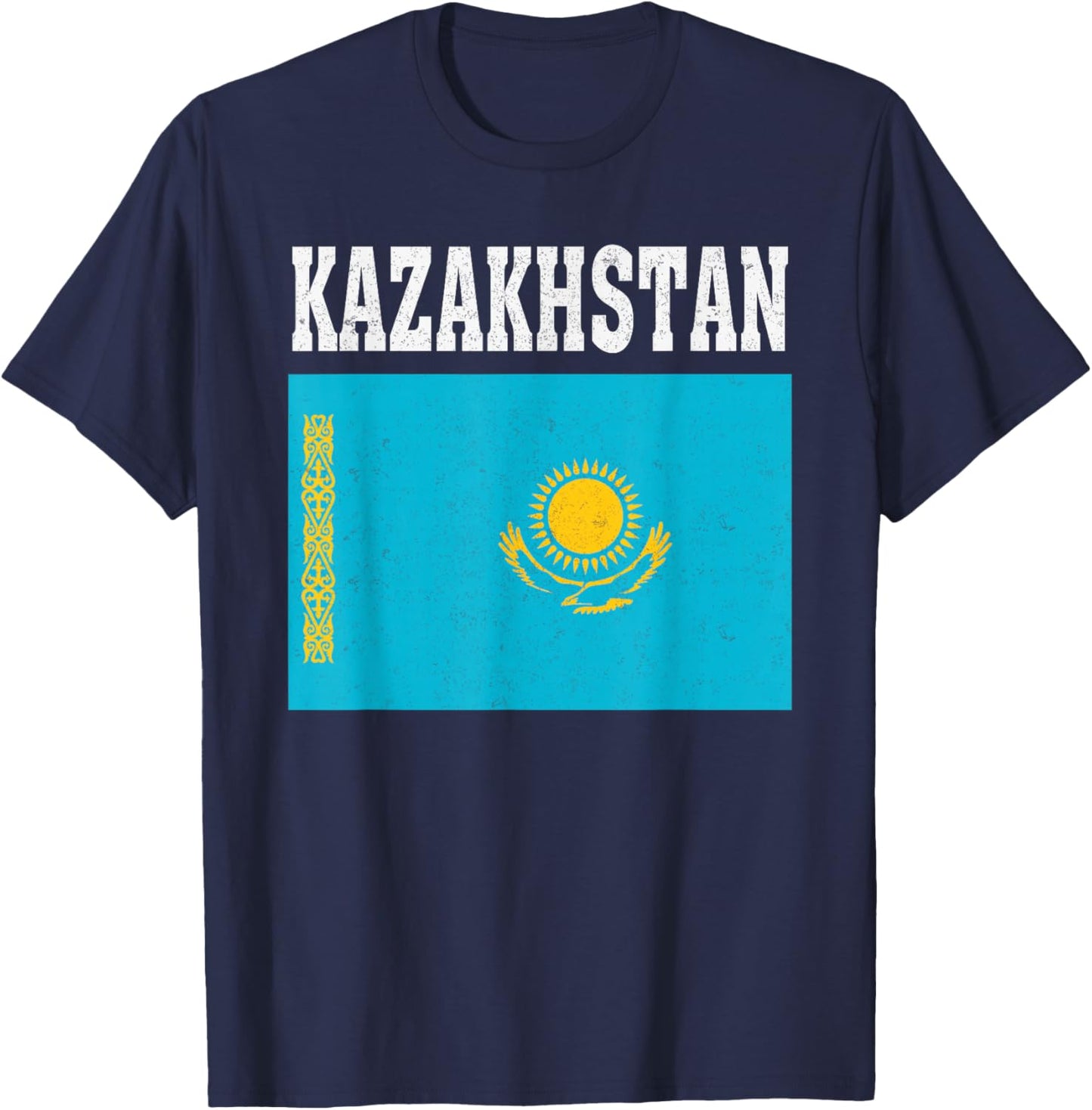 Kazakhstan Flag Patriotic National Roots Souvenir T-Shirt - T-Shirt | Navy