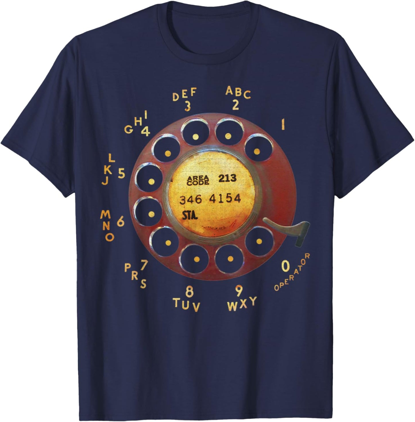 Retro Dial Plate Rotary Dial Phone Vintage Telephone Gifts T-Shirt - T-Shirt | Navy