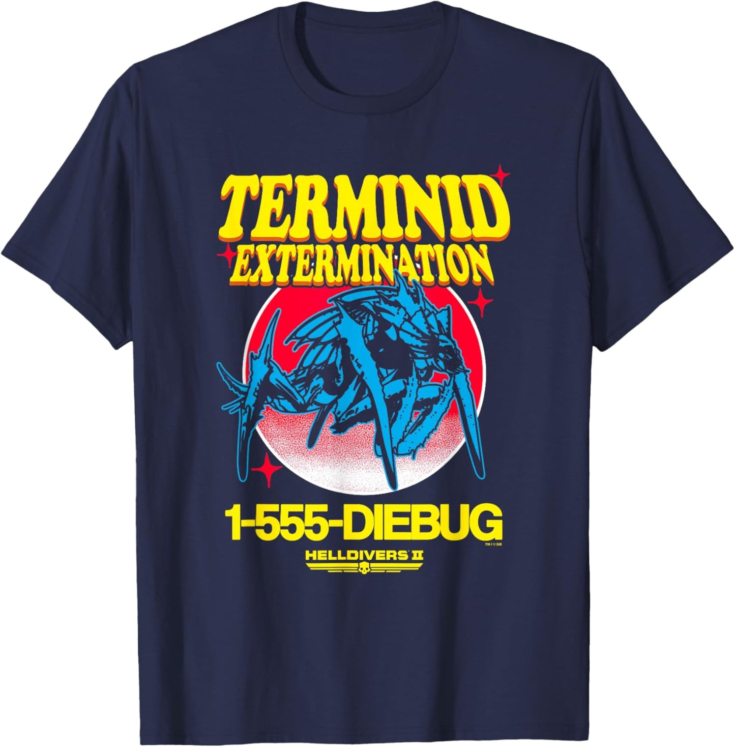 Helldivers 2 Call Terminid Extermination Ad Video Game T-Shirt - T-Shirt | Navy