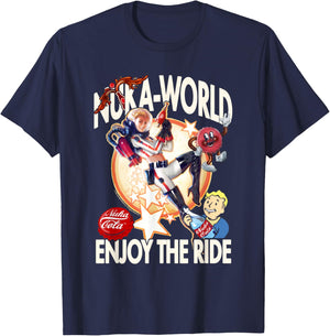 Fallout Video Game Nuka World Enjoy The Ride Vault Boy T-Shirt - T-Shirt | Navy