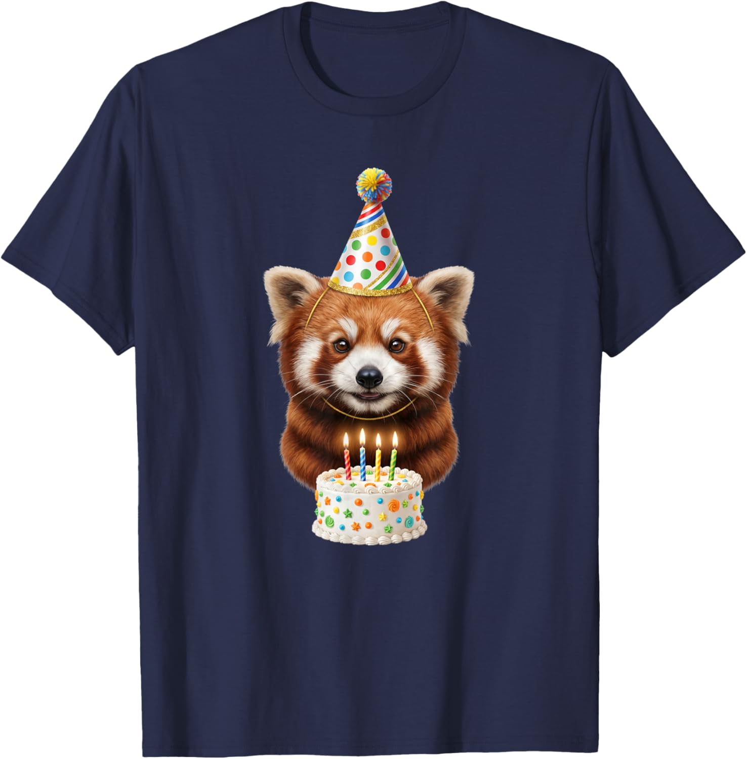 Red Panda Birthday T-Shirt - T-Shirt | Navy