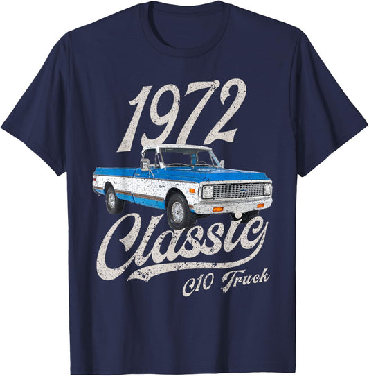 1972 72 C10 Truck T-Shirt - T-Shirt | Navy