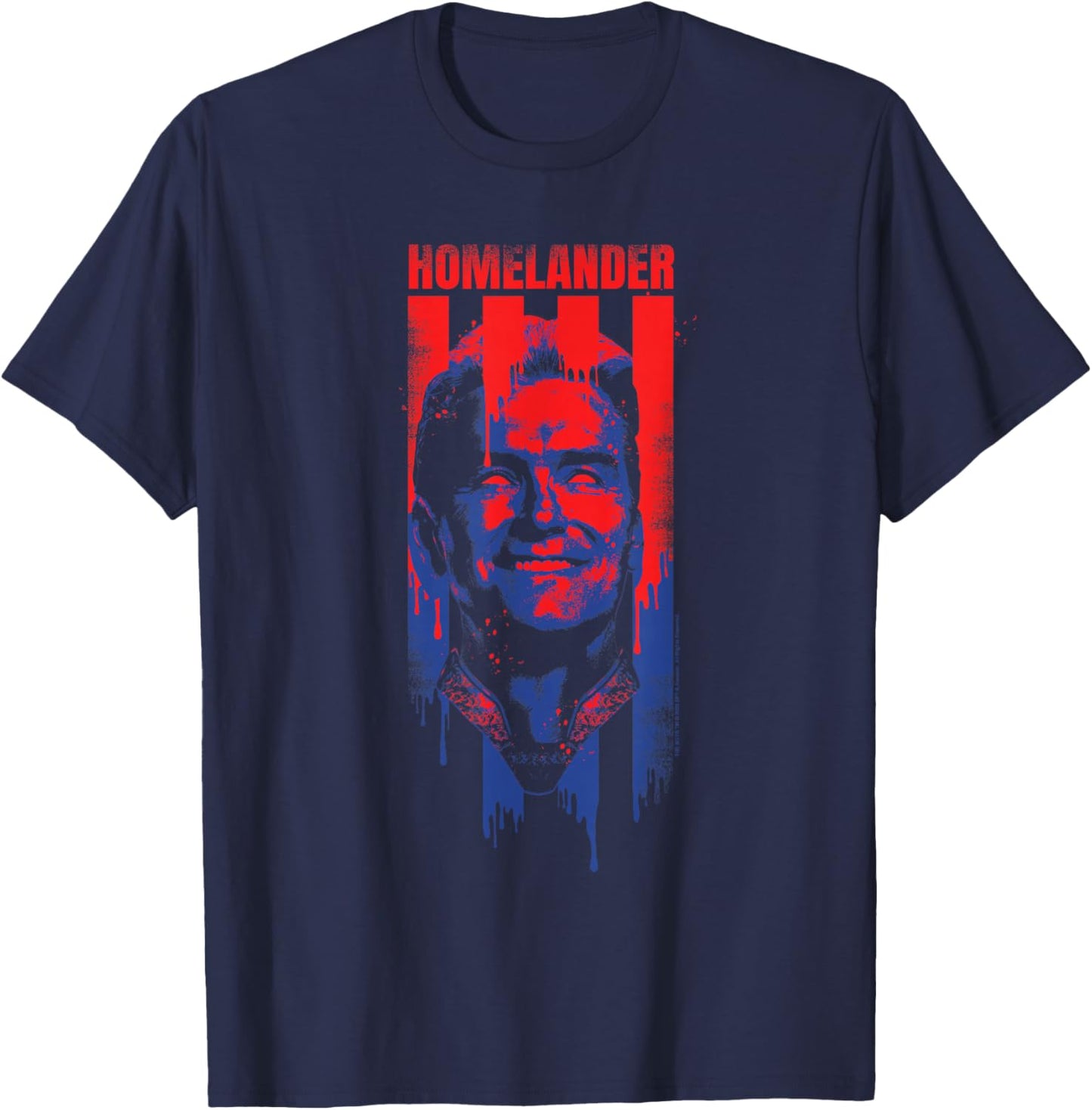 The Boys Homelander Flag Graffiti Superhero TV Show T-Shirt - T-Shirt | Navy