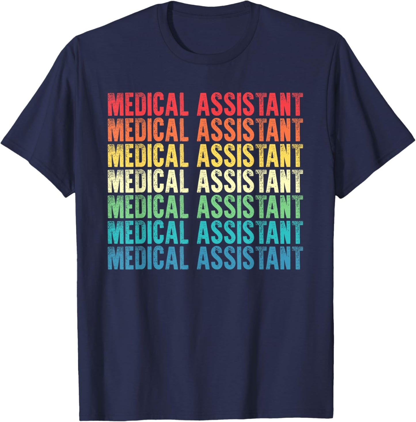 Medical Assistant Vintage Style Job T-Shirt - T-Shirt | Navy