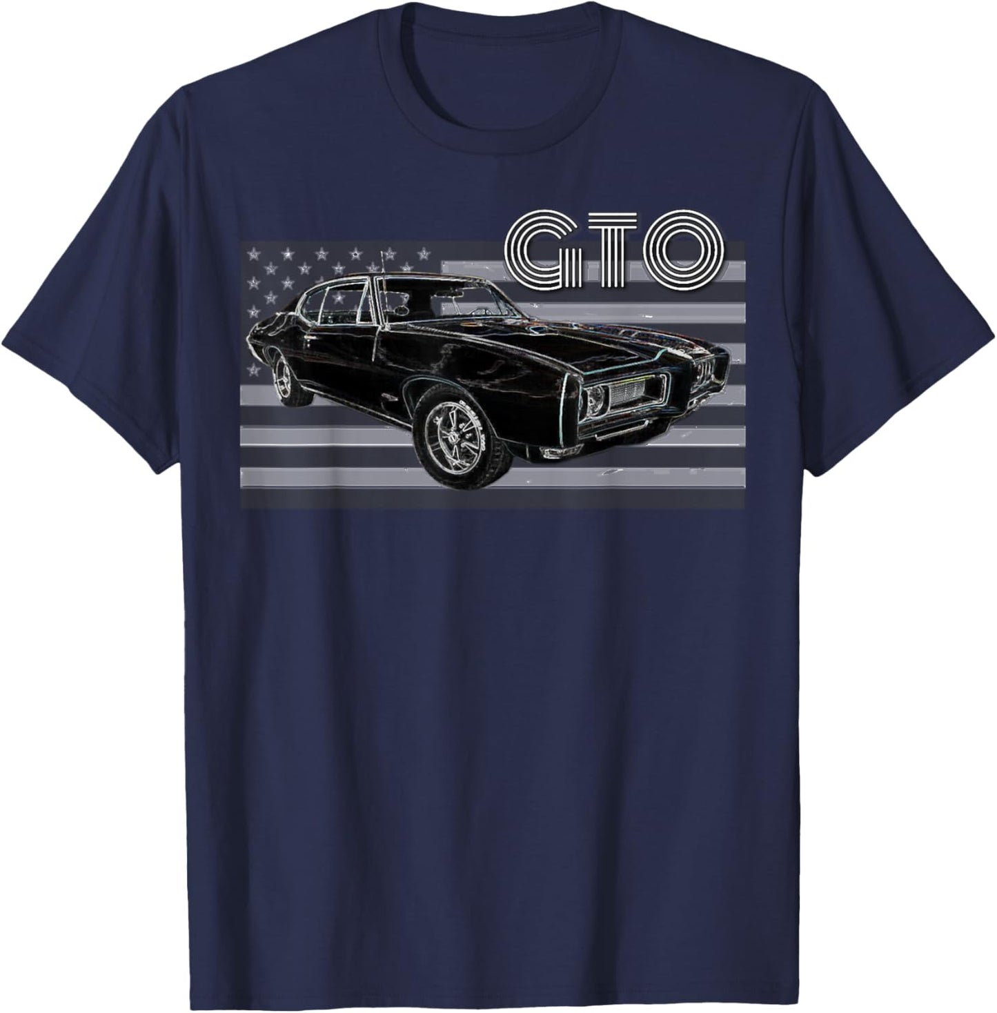 1968 1967 1965 GTO Classic Car Old School Muscle Car 64 70 T-Shirt - T-Shirt | Navy