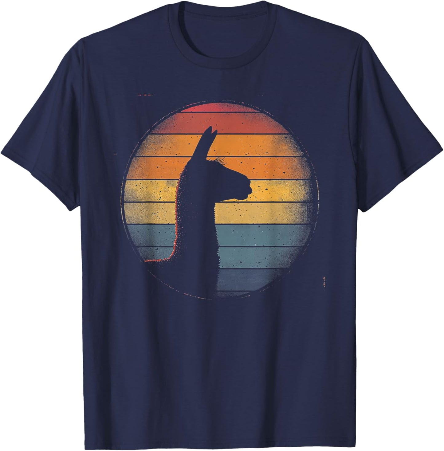 Llama Alpaca - Retro 70s 80s Graphic Vintage Men Women Kids T-Shirt - T-Shirt | Navy