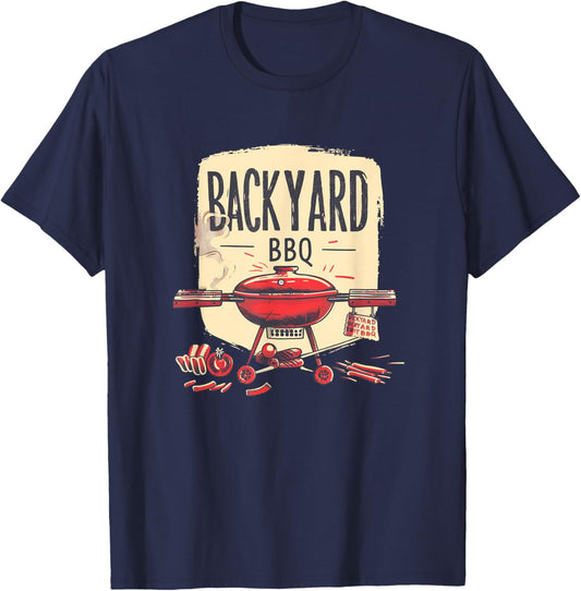 Backyard BBQ in Season with Friends and Family T-Shirt - T-Shirt | Navy