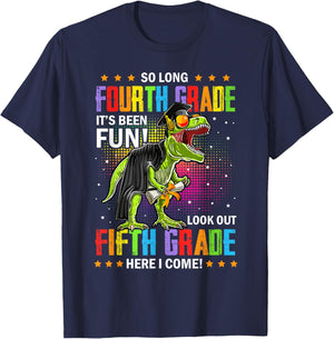So Long Fourth Grade Hello Fifth Grade Graduation Boys Kids T-Shirt - T-Shirt | Navy