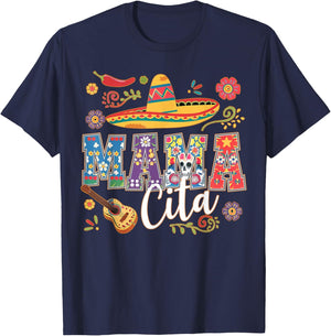 Cinco De Mayo Mamacita Flower Mama Cita Mexican Fiesta Party T-Shirt - T-Shirt | Navy