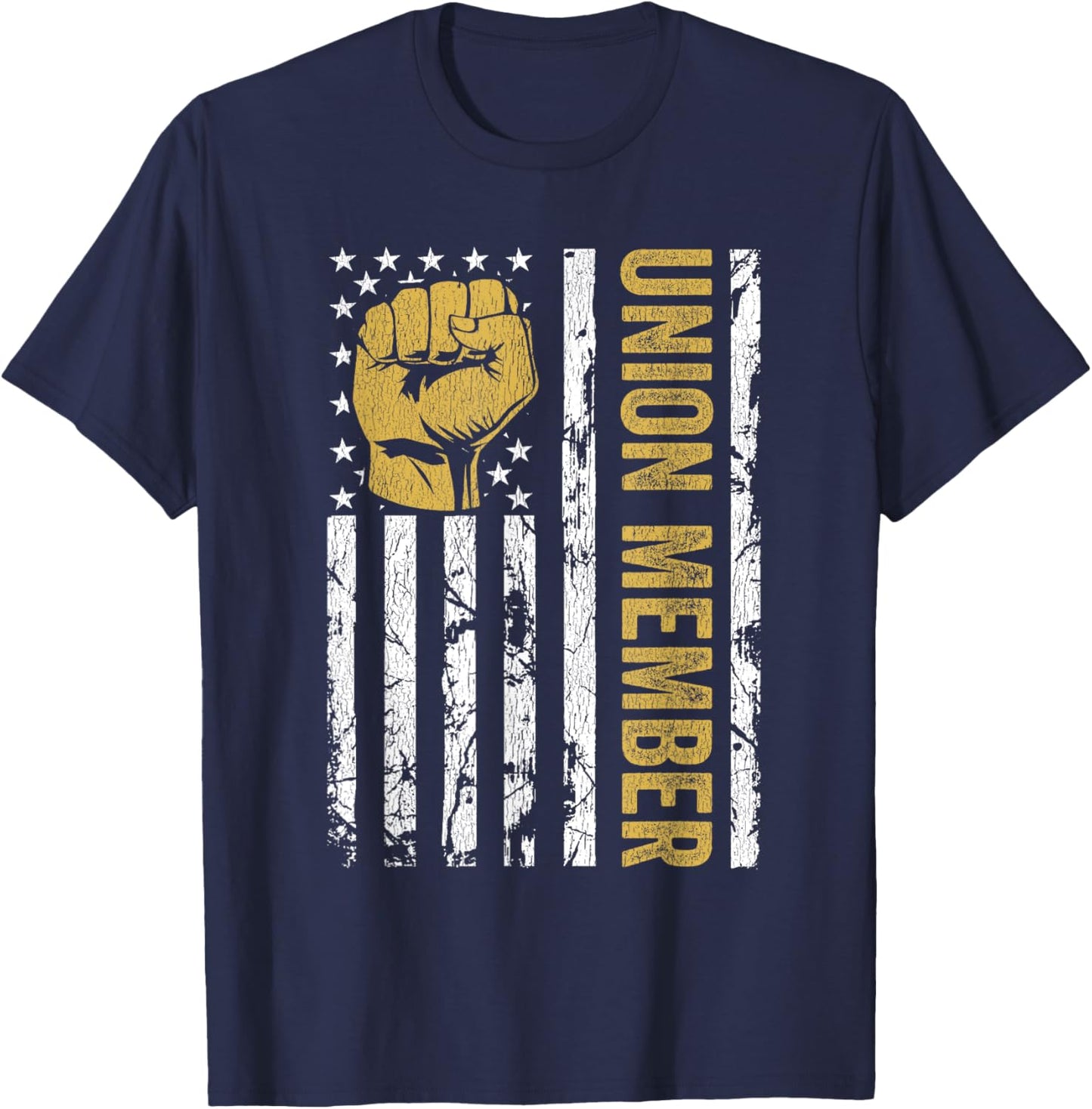 Proud Union Member USA American Pro Union Workers Rights T-Shirt - T-Shirt | Navy